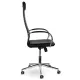 Кресло руководителя Pilot EX-610 CH premium, хром, кожзам, черное. Фото товара с разных ракурсов.